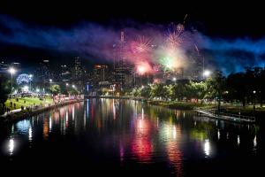Moomba fireworks over the river