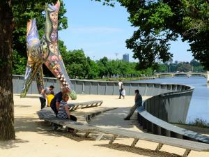 Relaxing riverside beside Angel