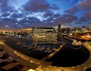 Aerial view of Yarra's Edge Marina